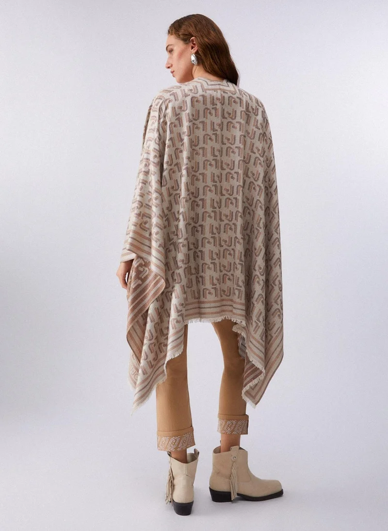 ليو جو Poncho with jacquard logo